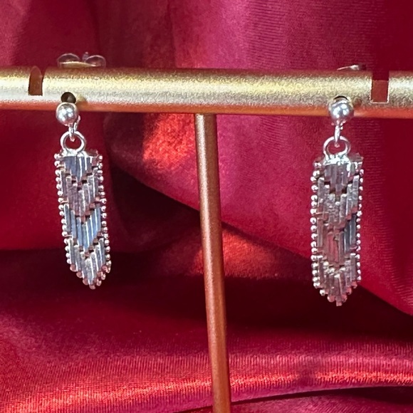 Silver Plated Medal Riccio Earrings - Vintage - Picture 4 of 11